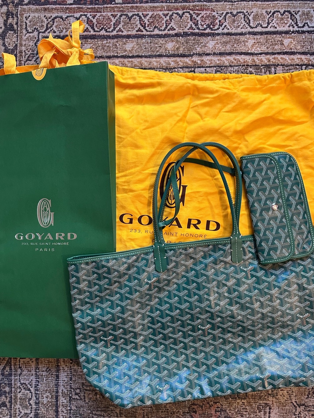 Goyard Green Large St. Louis Tote Bag Goyardine